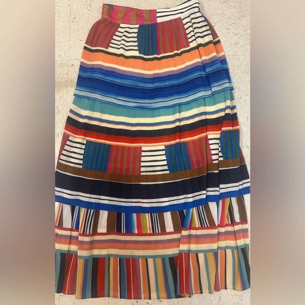FARM Rio Multicolor Striped Midi Skirt